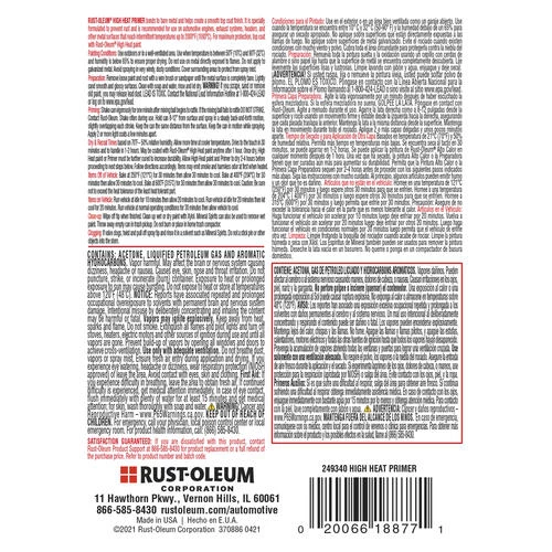 Rust-Oleum® Stops Rust® Gray High-Heat Primer Spray - 12 Oz. 4 Rust-Oleum® Stops Rust® Gray High-Heat Primer Spray - 12 Oz. - Image 4