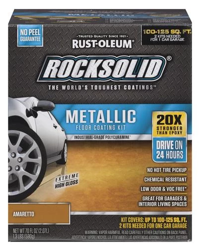 Rust-Oleum® RockSolid® Polycuramine® High-Gloss Amaretto Metallic Floor Coating Kit - 70 Oz. 1 Rust-Oleum® RockSolid® Polycuramine® High-Gloss Amaretto Metallic Floor Coating Kit - 70 Oz.