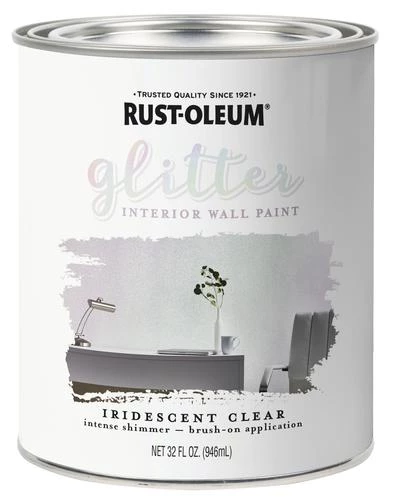 Rust-Oleum® Iridescent Clear Glitter Interior Wall Paint - 1 Qt. 1 Rust-Oleum® Iridescent Clear Glitter Interior Wall Paint - 1 Qt.