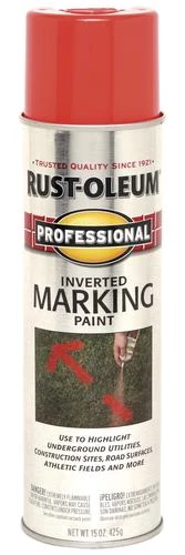 Rust-Oleum® Professional Flat Fluorescent Red-Orange Inverted Marking Spray Paint 15 Oz. - 12 Pk. 2 Rust-Oleum® Professional Flat Fluorescent Red-Orange Inverted Marking Spray Paint 15 Oz. - 12 Pk. - Image 2