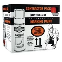 Rust-Oleum® Professional Flat Fluorescent Red-Orange Inverted Marking Spray Paint 15 Oz. - 12 Pk.