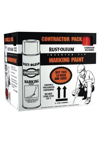 Rust-Oleum® Professional Flat Fluorescent Red-Orange Inverted Marking Spray Paint 15 Oz. - 12 Pk. 1 Rust-Oleum® Professional Flat Fluorescent Red-Orange Inverted Marking Spray Paint 15 Oz. - 12 Pk.