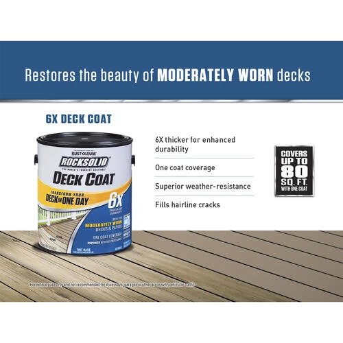 Rust-Oleum® RockSolid® 6X White Deck Coat - 1 Gal. 4 Rust-Oleum® RockSolid® 6X White Deck Coat - 1 Gal. - Image 4