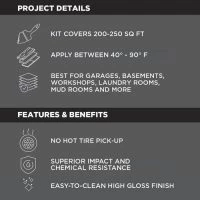 Rust-Oleum® RockSolid® Polycuramine® High-Gloss Black 1-Car Garage Floor Coating Kit - 90 Oz. -Rust-Oleum Sales RS1CarProjectDetails
