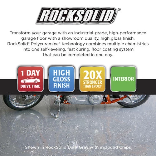 Rust-Oleum® RockSolid® Polycuramine® High-Gloss Gray 2.5-Car Garage Floor Coating Kit - 180 Oz. 7 Rust-Oleum® RockSolid® Polycuramine® High-Gloss Gray 2.5-Car Garage Floor Coating Kit - 180 Oz. - Image 7