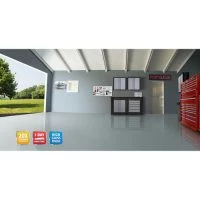 Rust-Oleum® RockSolid® Polycuramine® High-Gloss Gray 2.5-Car Garage Floor Coating Kit - 180 Oz. 14 Rust-Oleum® RockSolid® Polycuramine® High-Gloss Gray 2.5-Car Garage Floor Coating Kit - 180 Oz. -Rust-Oleum Sales RSGrayNoChipBeauty